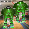 BlueJose Bowling And Pins Muscular Santa Christmas Tree Night Scene Customized Name, Team Name 3D Shirt (4 Colors)