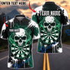 BlueJose Darts Skull Smoke Flame Dartboard Splatter BrushPersonalized Name, Team Name Unisex Shirt (4 Colors)