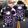 BlueJose Darts Skull Smoke Flame Dartboard Splatter BrushPersonalized Name, Team Name Unisex Shirt (4 Colors)