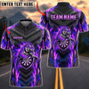 BlueJose Darts Fire Flame Pouncing Tiger Shield Dartboard Personalized Name, Team Name Unisex Shirt (4 Colors)