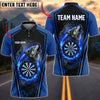 BlueJose Darts Howling Lone Wolf Flame Glowing Dartboard Aura Personalized Name, Team Name Unisex Shirt (4 Colors)