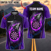 BlueJose Darts Howling Lone Wolf Flame Glowing Dartboard Aura Personalized Name, Team Name Unisex Shirt (4 Colors)