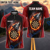 BlueJose Darts Howling Lone Wolf Flame Glowing Dartboard Aura Personalized Name, Team Name Unisex Shirt (4 Colors)