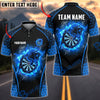 BlueJose Darts Charging Angry Bull Flame Ring Dartboard Geometric Personalized Name, Team Name Unisex Shirt (4 Colors)