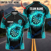 BlueJose Darts Charging Angry Bull Flame Ring Dartboard Geometric Personalized Name, Team Name Unisex Shirt (4 Colors)
