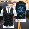 BlueJose Darts Tuxedo Vest Black Tie Pocket Chain Dartboard Personalized Name, Team Name Unisex Shirt (6 Colors)