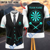 BlueJose Darts Tuxedo Vest Black Tie Pocket Chain Dartboard Personalized Name, Team Name Unisex Shirt (6 Colors)