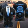 BlueJose Darts Pinstripe Business Suit Necktie Dartboard Crest Personalized Name, Team Name Unisex Shirt (6 Colors)