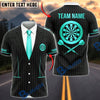 BlueJose Darts Pinstripe Business Suit Necktie Dartboard Crest Personalized Name, Team Name Unisex Shirt (6 Colors)