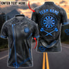 BlueJose Darts Black Leather Biker Zipper Jacket Accents Dartboard Personalized Name, Team Name Unisex Shirt (6 Colors)