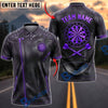 BlueJose Darts Black Leather Biker Zipper Jacket Accents Dartboard Personalized Name, Team Name Unisex Shirt (6 Colors)