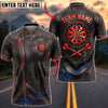 BlueJose Darts Black Leather Biker Zipper Jacket Accents Dartboard Personalized Name, Team Name Unisex Shirt (6 Colors)