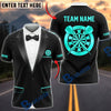 BlueJose Darts Classic Tuxedo Suit Bow Tie Dartboard Badge Personalized Name, Team Name Unisex Shirt (6 Colors)