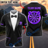 BlueJose Darts Classic Tuxedo Suit Bow Tie Dartboard Badge Personalized Name, Team Name Unisex Shirt (6 Colors)