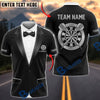 BlueJose Darts Classic Tuxedo Suit Bow Tie Dartboard Badge Personalized Name, Team Name Unisex Shirt (6 Colors)