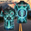 BlueJose Darts Armored Knight Lightning Magic Sword Rune Circle Dartboard Personalized Name, Team Name Unisex Shirt (4 Colors)