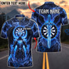 BlueJose Darts Winged Dark Knight Lightning Glowing Sword Dartboard Personalized Name, Team Name Unisex Shirt (4 Colors)
