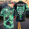 BlueJose Darts Viking Warrior Icy Mountain Lightning Battle Axe Shield Dartboard Personalized Name, Team Name Unisex Shirt (4 Colors)
