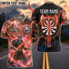 BlueJose Darts Viking Warrior Icy Mountain Lightning Battle Axe Shield Dartboard Personalized Name, Team Name Unisex Shirt (4 Colors)