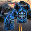 BlueJose Darts Greek Spartan Warrior Lightning Spear Shield Dartboard Personalized Name, Team Name Unisex Shirt (4 Colors)