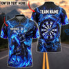 BlueJose Darts Grim Reaper Skeleton Rider Fire Flames Lightning Dartboard Personalized Name, Team Name Unisex Shirt (4 Colors)