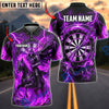 BlueJose Darts Grim Reaper Skeleton Rider Fire Flames Lightning Dartboard Personalized Name, Team Name Unisex Shirt (4 Colors)