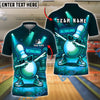 BlueJose Bowling And Pins Neon Party Pin Dabbing Style Customized Name, Team Name 3D Shirt (4 Colors)
