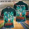 BlueJose Bowling And Pins Angry Ball Strike Explosion Style Customized Name, Team Name 3D Shirt (4 Colors)
