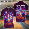 BlueJose Bowling And Pins Angry Ball Strike Explosion Style Customized Name, Team Name 3D Shirt (4 Colors)