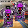 BlueJose Bowling & Pins Skull Snake Gothic Art Customized Name, Team Name 3D Shirt (4 Colors)