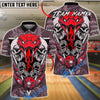 BlueJose Bowling & Pins Skull Snake Gothic Art Customized Name, Team Name 3D Shirt (4 Colors)