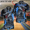 BlueJose Bowling & Pins Strike Asian Dragon Art Customized Name, Team Name 3D Shirt (4 Colors)