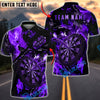 BlueJose Darts Dartboard Fire Flame Dark Style Multicolor Options Personalized Name Shirt (4 Colors)