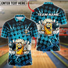 BlueJose Bowling And Pins Beer Mug Lightning Polka Dot Customized Name, Team Name 3D Shirt (6 Colors)