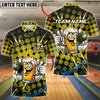 BlueJose Bowling And Pins Beer Mug Lightning Polka Dot Customized Name, Team Name 3D Shirt (6 Colors)