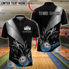 BlueJose Bowling And Pins Gold Luxury Flame Art Customized Name, Team Name 3D Shirt (6 Colors)