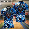BlueJose Bowling And Pins Impact Dragon Splash Art Fury Customized Name, Team Name 3D Shirt (4 Colors)