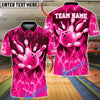 BlueJose Bowling Ball and Pins Smoky Flame Customized Name, Team Name 3D Shirt (6 Colors)