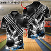 BlueJose Bowling Ball and Pins Luxury Geometric Customized Name, Team Name 3D Shirt (6 Colors)