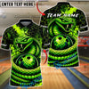BlueJose Bowling Snake Coiled Ball Venomous Scales Customized Name, Team Name 3D Shirt (4 Colors)