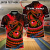 BlueJose Bowling Snake Coiled Ball Venomous Scales Customized Name, Team Name 3D Shirt (4 Colors)
