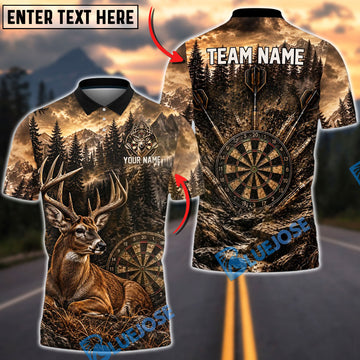 BlueJose Darts Deer Mountain Forest Vintage Personalized Name Shirt