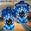 BlueJose Bowling Angry Ball Middle Finger Graffiti Customized Name, Team Name 3D Shirt (6 Colors)