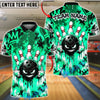 BlueJose Bowling Angry Ball Middle Finger Graffiti Customized Name, Team Name 3D Shirt (6 Colors)