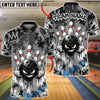 BlueJose Bowling Angry Ball Middle Finger Graffiti Customized Name, Team Name 3D Shirt (6 Colors)