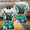 BlueJose Bowling King Ball That's Some Bowlshit Graffiti Customized Name, Team Name 3D Shirt (4 Colors)
