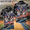 BlueJose Bowling American Eagle Patriotic Lightning Customized Name, Team Name 3D Shirt (6 Colors)