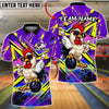 BlueJose Bowling Rooster Cartoon Pop Art Customized Name, Team Name 3D Shirt (4 Colors)