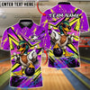 BlueJose Bowling Mallard Duck Cartoon Pop Art Customized Name, Team Name 3D Shirt (4 Colors)