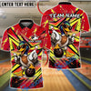 BlueJose Bowling Mallard Duck Cartoon Pop Art Customized Name, Team Name 3D Shirt (4 Colors)